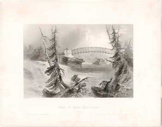 Item #17-3733 Bridge at Bytown, Upper Canada. (B&W engraving). W. H. Bartlett, J. Smith