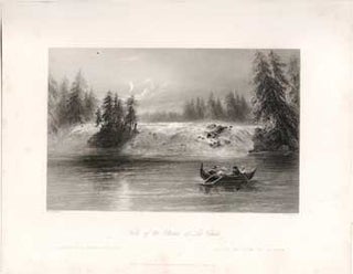 Item #17-3735 Falls of the Ottawa at Les Chats. (B&W engraving). W. H. Bartlett, F. W. Topham