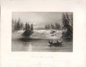 Item #17-3735 Falls of the Ottawa at Les Chats. (B&W engraving). W. H. Bartlett, F. W. Topham.