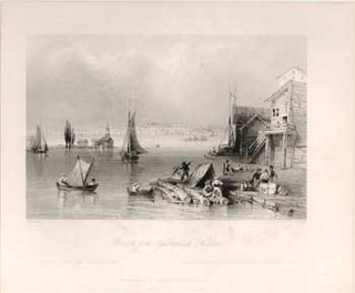 Item #17-3741 Prescott, from Ogdensburgh Harbour. (B&W engraving). W. H. Bartlett, J. C. Bentley
