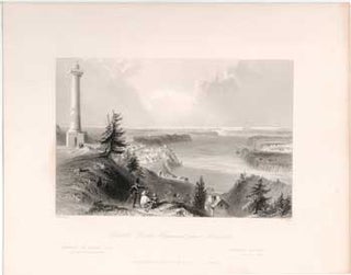 Item #17-3742 General Brooks’ Monument, above Queenston. (B&W engraving). W. H. Bartlett, R....