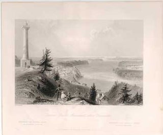 Item #17-3745 General Brooks’ Monument, above Queenston. (B&W engraving). W. H. Bartlett, R....