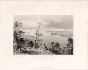 Item #17-3746 Scene in the bay of Quinte. (B&W engraving). W. H. Bartlett, C. Cousen.