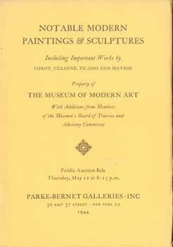 Item #17-4073 Notable Modern Paintings and Sculptures. May 11, 1944. Museum of Modern Art