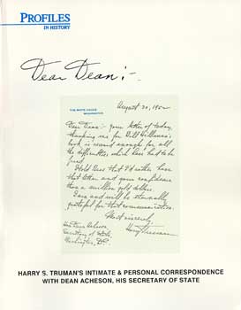 Item #17-4237 Harry S. Truman’s Intimate and Personal Correspondence with Dean Acheson, His...