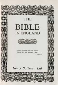 Item #17-4240 The Bible in England. 1980. Henry Sotheran LTD