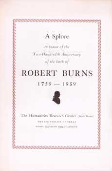 Item #17-4258 A Splore in honor of the Two-Hundredth Anniversary of the birth of Robert Burns...