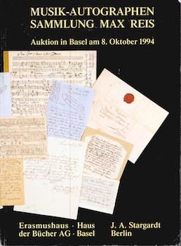 Item #17-4985 Sammlung Max Reis Musik-Autographen October 8, 1994, Autographen 1-287. Erasmushau,...