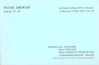 Item #17-5113 Estampes et Tableaux Modernes. March 16-17, 1971. Lots 1-187. Hôtel Drouot,...