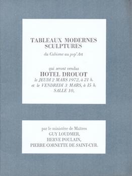 Item #17-5117 Tableaux Modernes et Sculptures du Cubisme au pop’ Art. March 2, 1972. Lots...