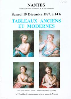 Item #17-5121 Tableaux Anciens et Modernes. December 19, 1987. Lots 1-102. Hôtel des Ventes...