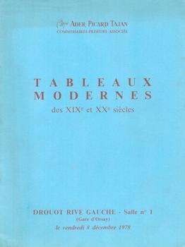 Item #17-5590 Tableaux Modernes. (Gravures, Aquarelles, Dessins, Gouaches, Pastels et Tableaux) December 8, 1978. Lots 1-207. Ader Picard Tajan, Paris.