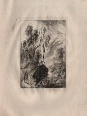 Item #17-5747 Bachlandschaft mit einem Bildstock auf einer kleinen Anhohe, Plate 4, III....