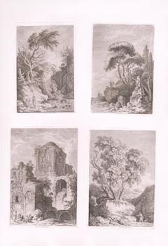 Item #17-5768 Unter den Wasserfallen zu Tivoli, Plate 145. In der Villa Adriani bey Frascati,...