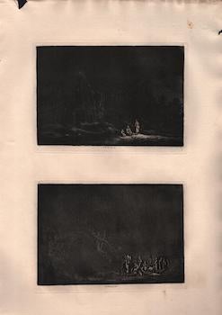 Item #17-5790 Mondscheinszene vor den Hutten, Plate 49, IV. Figurengruppe am nachtlichen Feuer,...