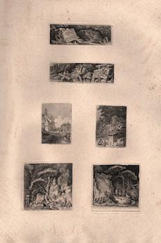 Item #17-5802 Ruinenbruchstucke mit drei rastenden Wanderern, Plate 185, II. Diskutierende Manner...