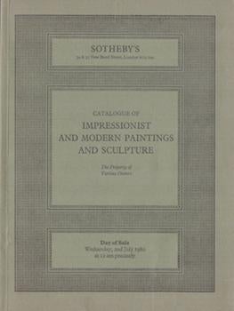 Item #17-5959 Impressionist and Modern Paintings and Sculpture. Sotheby’s, London, 2 July 1980....