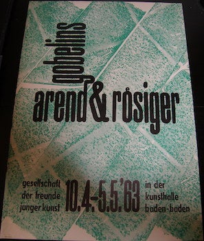 Item #17-6190 Gobelins Arend & Roesiger, Gesellschaft der Freunde Junger Kunst. Kunsthalle...