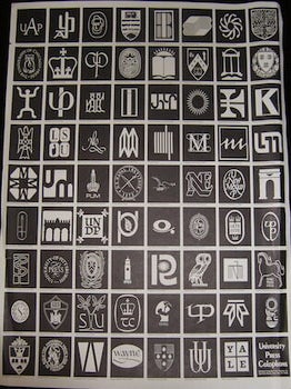 Item #17-6439 University Press Colophons. 20th Century American Artist