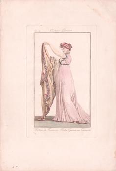 Item #17-6656 (An 8) Mise d’un Jeune Homme; (An 12) Turban de Fantaisie Robe Garnie en Torsades, from Costume Parisien, Journal Des Dames et des Modes. 18th Century French engraver.