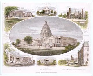 Item #17-6759 Verejne budovy ve Washingtonu. 19th Century Slovakian wood engraver