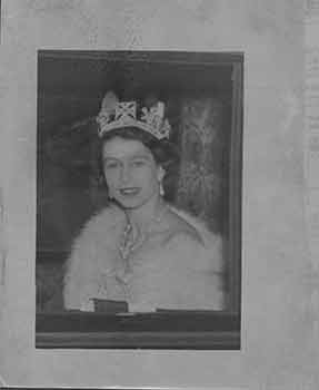 Item #18-0062 After the ceremony. Queen Elizabeth wearing a tiara of diamonds and pearls, a white...