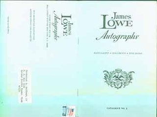 Item #18-0340 James Lowe Autographs. Catalogue no. 2. James Lowe Autographs