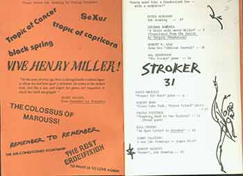 Item #18-0410 Stroker No. 31. A Visit with Henry Miller. Suzanne Brogger. Irv Irving Stettner, Bill Stobbs Tommy Trantino, Henry Miller, Suzanne Brogger.