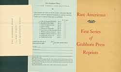 Item #18-0420 Rare Americana. First Series of Grabhorn Press Reprints. Edwin and Robert Grabhorn