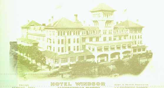 Item #18-0491 Printed envelope from the Hotel Windsor with sepia photo printed on verso. Vintage, Hotel Windsor, Jacksonville.