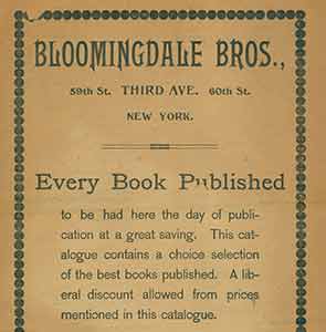 Item #18-0511 Every Book Published. Bloomingdale Brothers