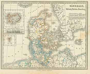 Stieler's Schul Atlas No. 12 - Dnemark, Schleswig-Holstein & Lauenburg. (Map)