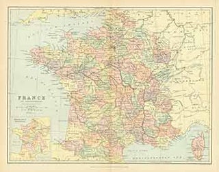 Item #18-0544 France in Departments (Map). J. Bartholomew