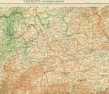 Item #18-0581 Germany -- Southern Section. The Times Atlas Plate 39 (Map). John Bartholomew, Son.