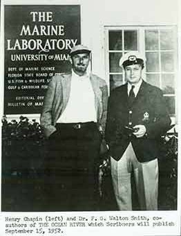 Item #18-0635 Original vintage photograph of Henry Chapin and Dr. F. G. Walton Smith, co-authors of The Ocean River. Scribners.