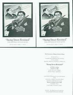 Item #18-0636 &ldquo;Swing Street Revisited&rdquo; The Paintings of Davis Quinn. Invitation card for October 4, 1996. University of Miami.