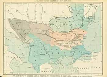 Item #18-0871 The Graphic Map of Bulgaria, Eastern Roumelia, The Turkish Empire in Europe according to the treaty of Berlin. Supplement to the Graphic Sept 26th 1885. (18th Century Map). Maclure, Macdonald, engraver.
