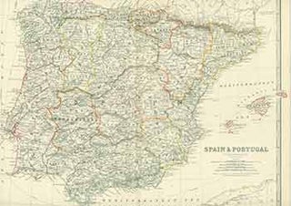 Item #18-0880 Spain & Portugal. (19th Century Map). Keith Johnston, engraver