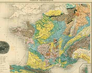 Item #18-0944 France Géologique (19th Century map of Geological France). Lecocq, engraver