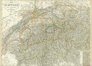 Item #18-0981 Die Schweiz (19th Century map of Switzerland). F. V. Stülpnagel, engraver