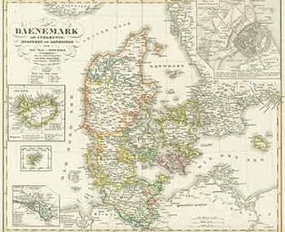 Item #18-0982 Daenemark (19th Century map of Denmark). A. Stieler, engraver
