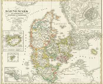 Item #18-0982 Daenemark (19th Century map of Denmark). A. Stieler, engraver.