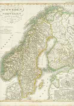Item #18-0990 Schweden und Norwegen (19th Century map of Sweden and Norway). F. V....