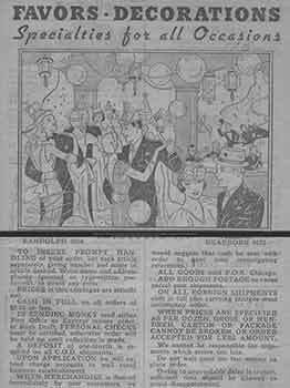 Item #18-1033 Favors, Decorations, Specialities for all Occasions. Slack Manufacturing Co.,...