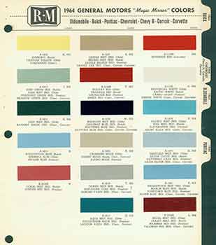 Item #18-1037 Rinshed-Mason Automotive Colors.: General Motors “Magic Mirror” Colors. Oldsmobile, Buick, Pontiac, Chevrolet, Chevy II, Corvette, Corvair. Rinshed-Mason.