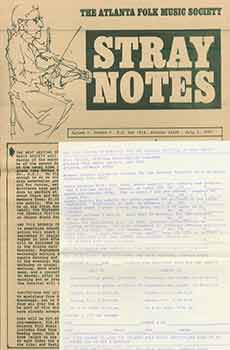 Item #18-1055 The Atlanta Folk Music Society: Stray Notes. Volume 1, Number 2, July 1, 1965. Atlanta Folk Music Society.