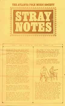 Item #18-1056 The Atlanta Folk Music Society: Stray Notes. Volume 1, Number 4, September 1, 1965....