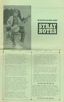 Item #18-1057 The Atlanta Folk Music Society: Stray Notes. Volume 1, Number 5, October 1, 1965. Atlanta Folk Music Society.