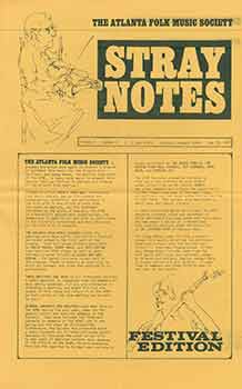 Item #18-1058 The Atlanta Folk Music Society: Stray Notes. Volume 2, Number 0, May 19, 1966....