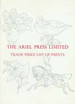 Item #18-1065 The Ariel Press Limited Trade Price List of Prints. Ariel Press Limited